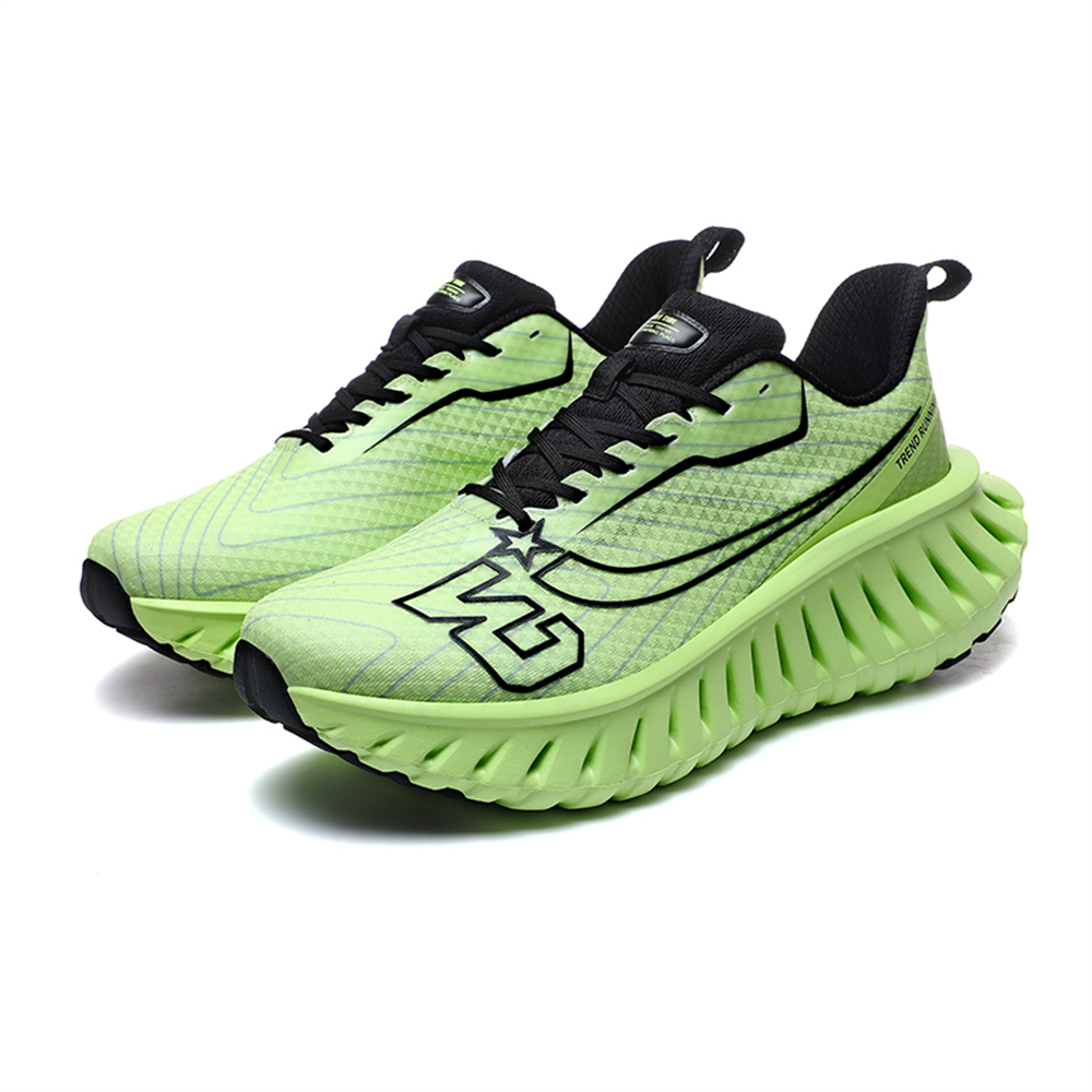 Carbon Plate Technology - Men's Road Running Shoes, Thick-Soled Casual Sneakers for Men, Comfortable and Breathable Fabric Upper, Cushioning and Shock-Absorbing MD Midsole, Slip-Resistant and Wear-Resistant Rubber Outsole, Low-Top Lace-Up Closure