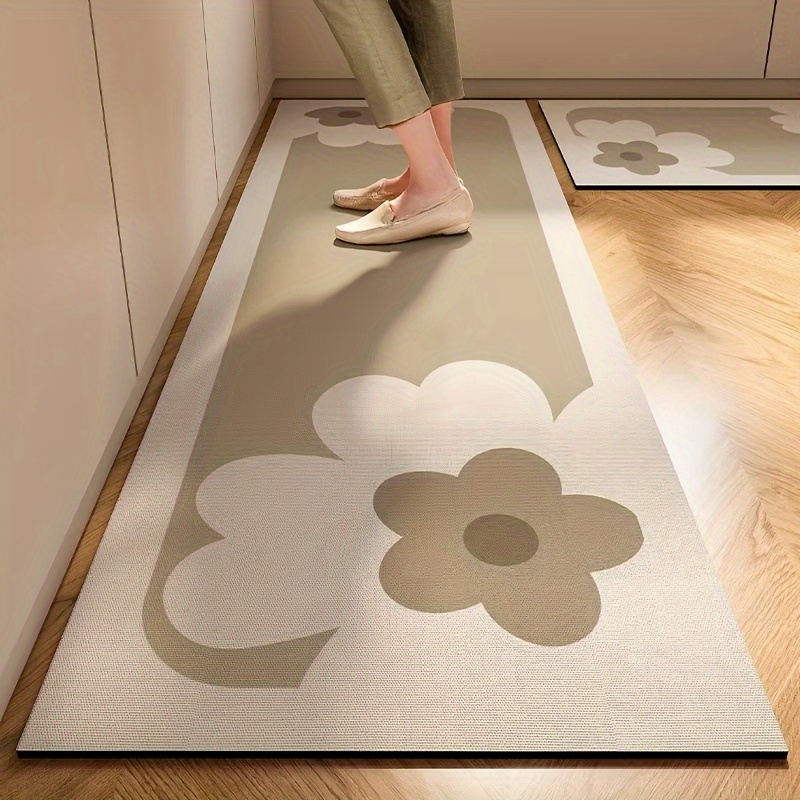 TEMU 1pc Nordic Mat - Design, Rubber Backed, Easy To Clean Rectangular Floor Rug For Home Decor