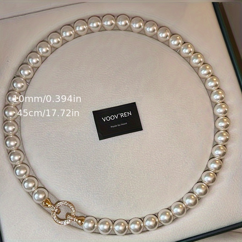 10mm Faux Pearl Necklace, Elegant & Romantic, Gift for Her