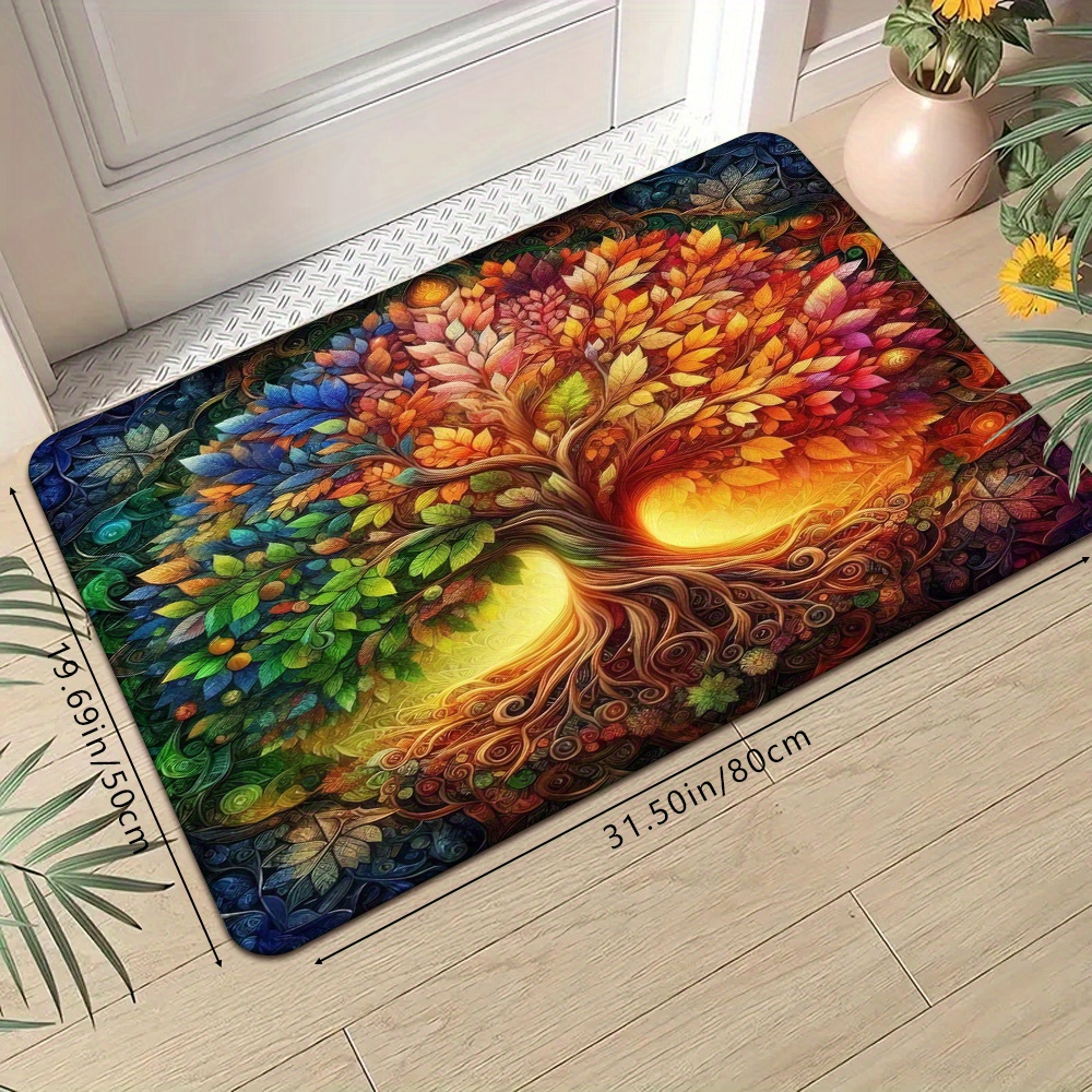 TEMU 1 pz, un zerbino a forma di albero della vita, e da con luce e , con radici tortuose e rami rigogliosi, un tappetino agli animali domestici, e