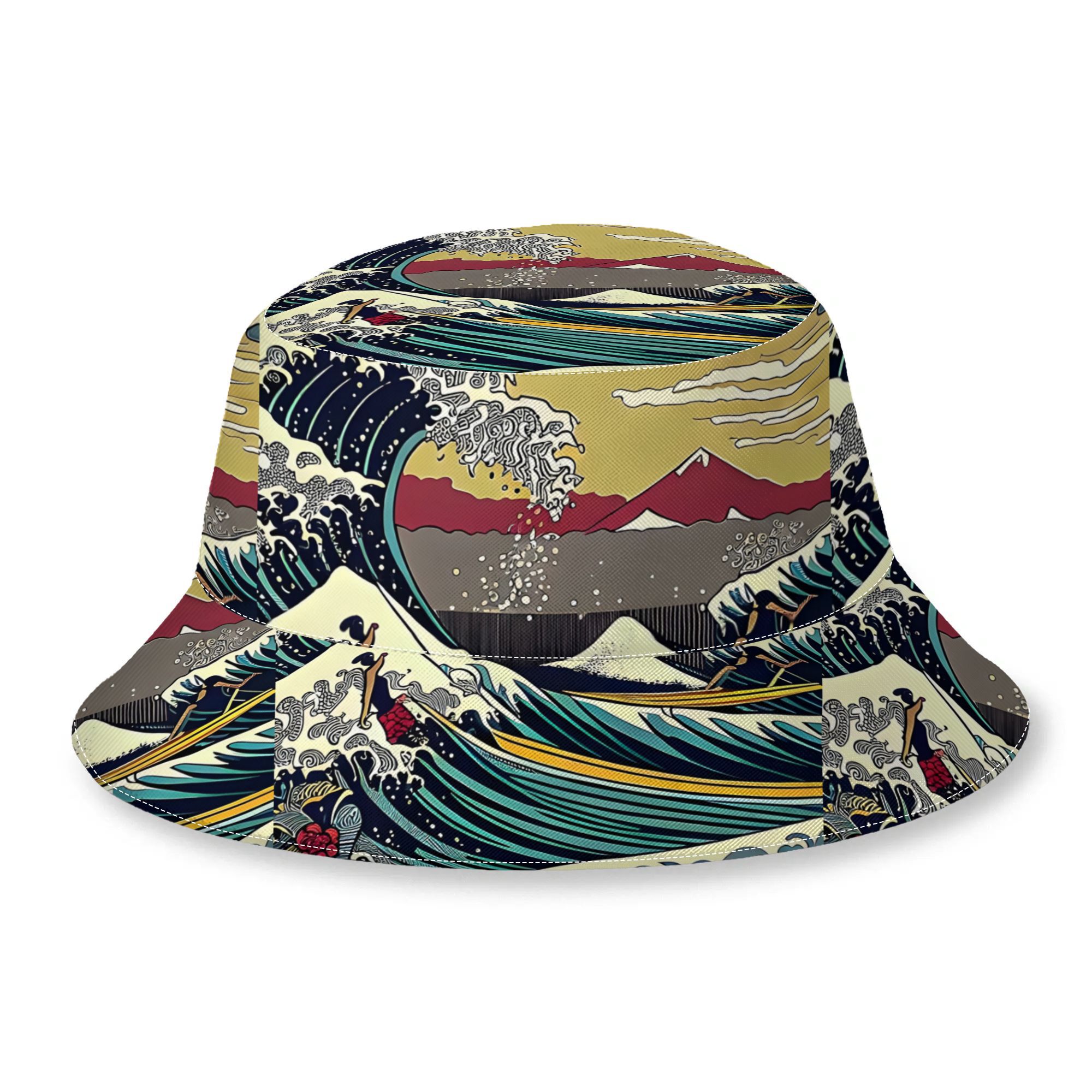 item picture       with red mountains 1pc bucket hat for men and women printed lightweight and breathable suitable for outdoor travel and daily wear