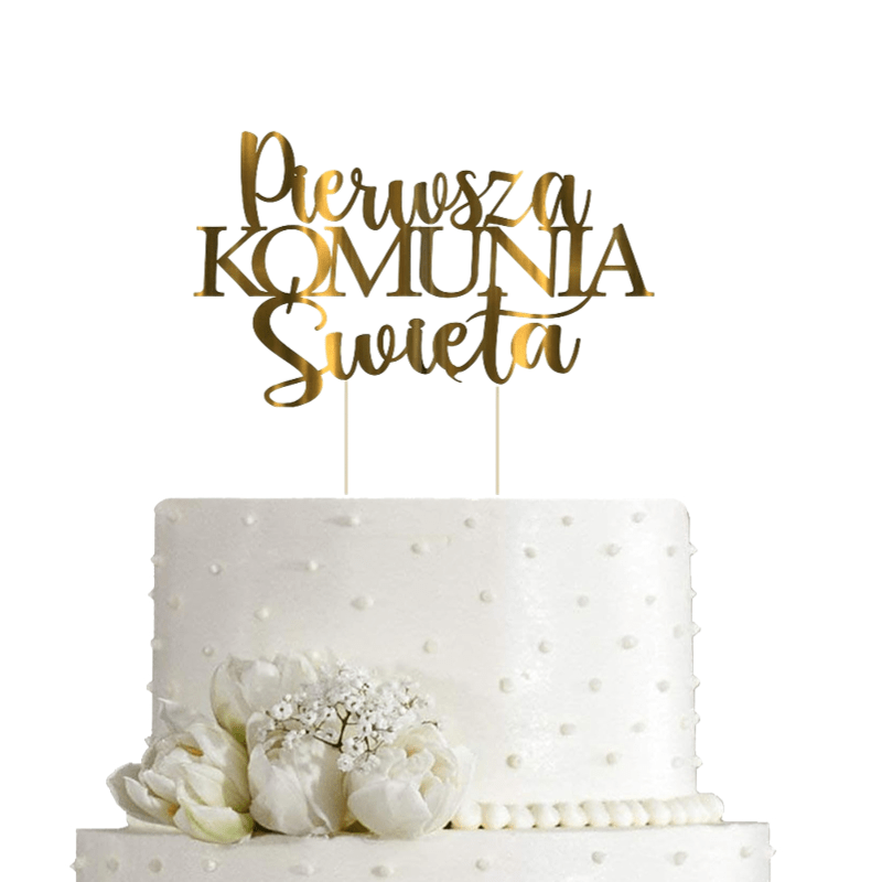 1 Piece Golden Ihs Cake Topper - Elegant Holy Communion Decoration For Baptism First Holy Communion Christian Religious Cake Decor, Church Events - High-quality Cake Decor Stand, Poland
