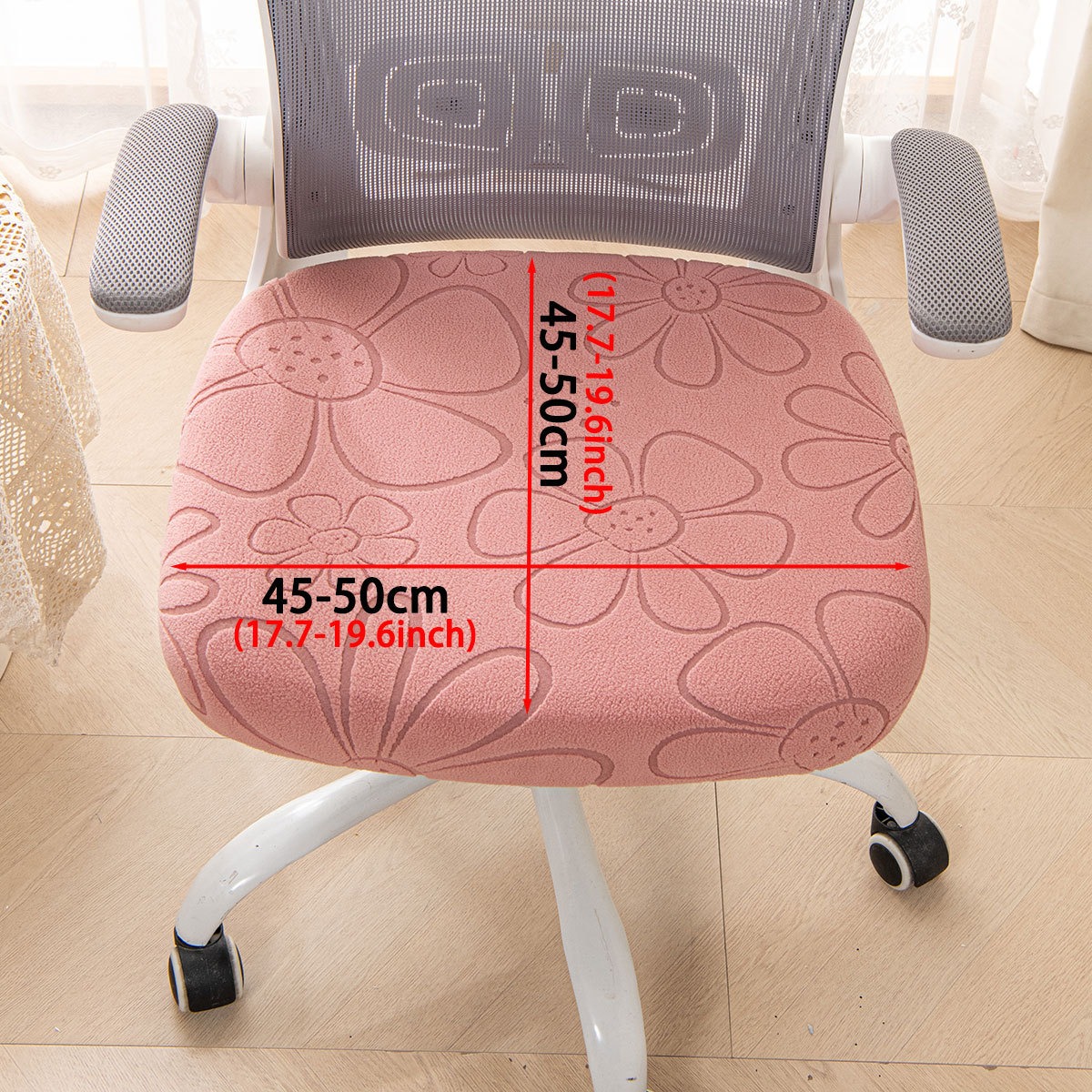 TEMU [] Copertura per sedia da ufficio jacquard ispessita (45-50 cm/17.72-19.69 pollici), tessuto , elasticizzata per sedia da computer, rimovibile e