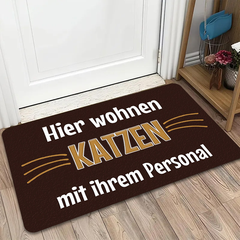 E-shop 1 Stück AimzzaSKY Deutscher Katzen Teppich mit " die Katzen & Mitarbeiter" Schriftzug – Schwergewichtig für Innen- Außenbereich geeignet,