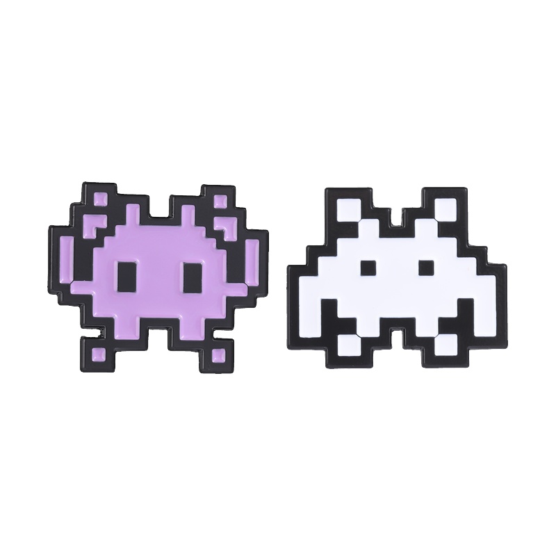 TEMU 1-2 piezas, Pins con temática de Invaders estilo Pixel - un accesorio elegante para los entusiastas de los juegos retro, para un de personalidad