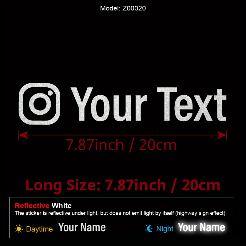 E-shop 1 Stück Personalisierbare Text-Namensaufkleber für Instagram, Mein Name, Soziale Software, Vinyl-Aufkleber für Fenster, Tür, Motorrad, Fahrrad,