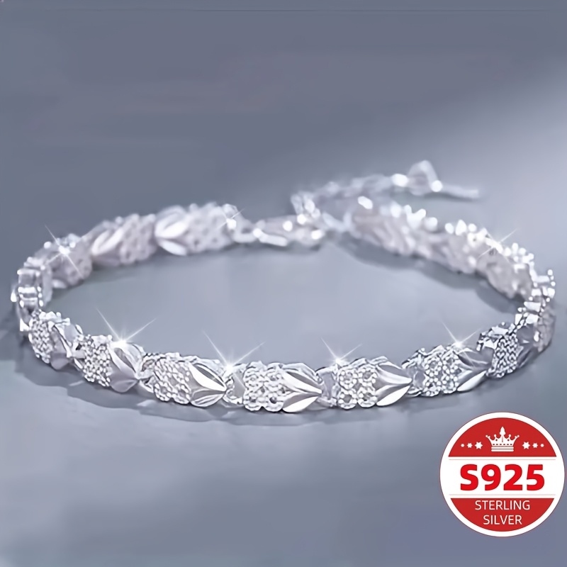 TEMU 1 Bracelet en Argent 925, Convient pour des Femmes, Bracelet pour Femme, Bracelet pour Femme de Haute Qualité, Bijou pour Femme, Accessoires de