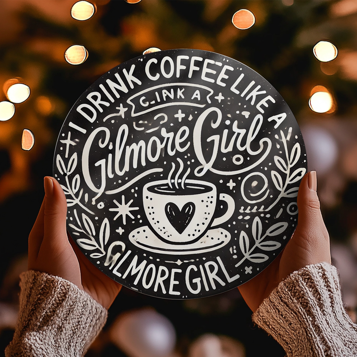 

Room Decor 1pc Gilmore Girl Inspired Round Aluminum Sign, 8x8 Inches, Chic Garland Decor, Rustic Metal Foil Wall Art For Home & Bar Decor