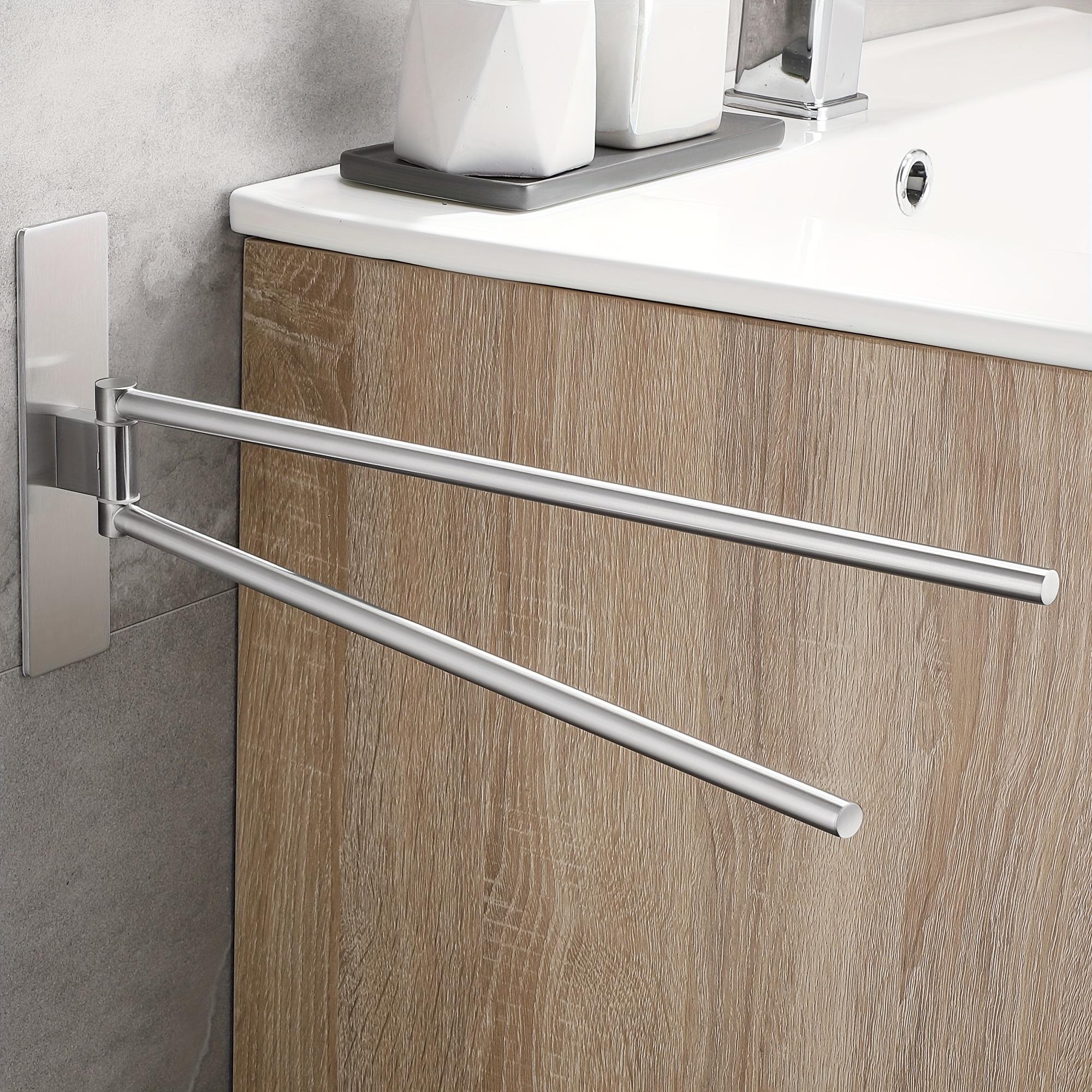 Поворотный держатель для полотенец нержавеющая сталь самоклейка 390х180х50 мм