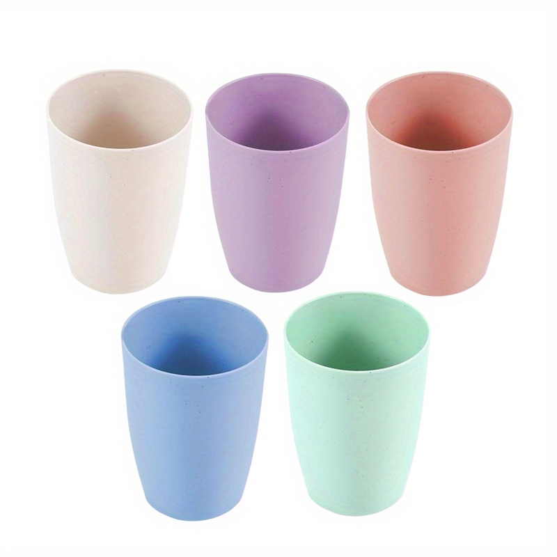 Of 5 Durable Cups, 12 Oz Reusable Drinking Vessels, Stackable Water Tumblers, Suitable For Kitchen And Outdoor Use, Free From Bpa, Safe For Dishwasher, Refrigerator, And Microwave