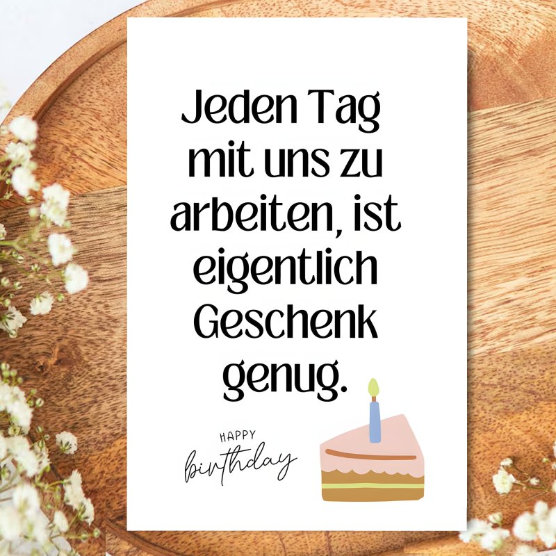 1pc Funny German Birthday Card For Colleagues With Envelope, Humorous Office Card, Funny Postcard Boss Gift, Perfect For Birthday Any Occasion, Gift For Colleagues