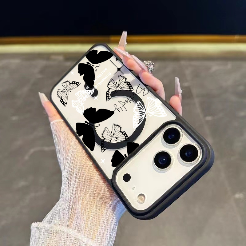 TEMU Phone Case: Black And White Magnetic Phone Case Suitable For Iphone 17 16 15 14 13 12 11 Pro Pro 17 Plus Air 17 Pro Max Anti Fall And Shockproof