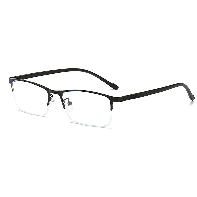 Men Computer Glasses Business Metal Half-frame Women Casual Eyeglasses Lightweight Flat Light Mirror