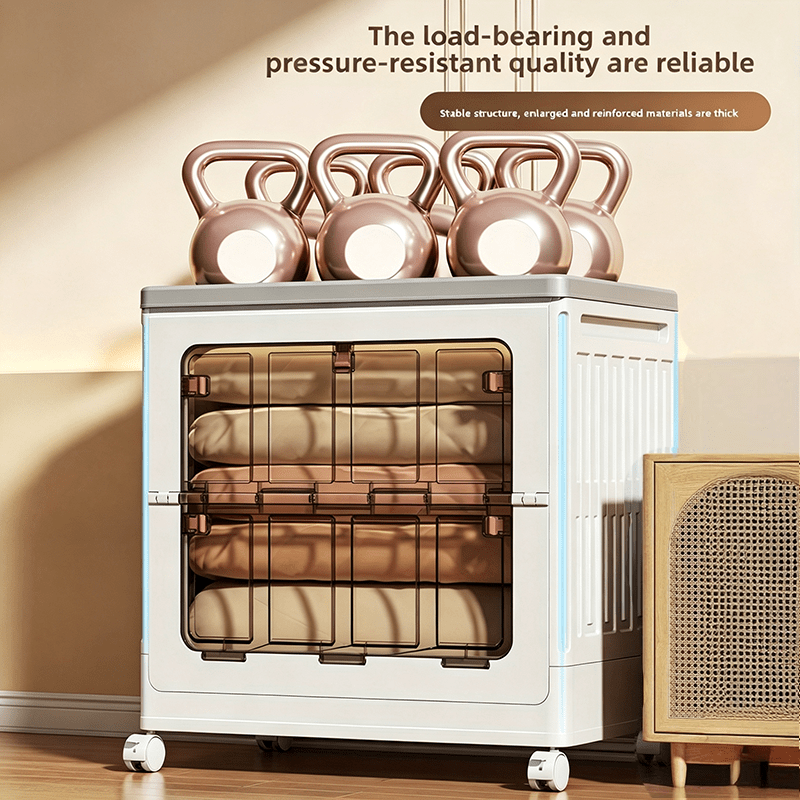 Collapsible Storage Box with Wheels and Lid