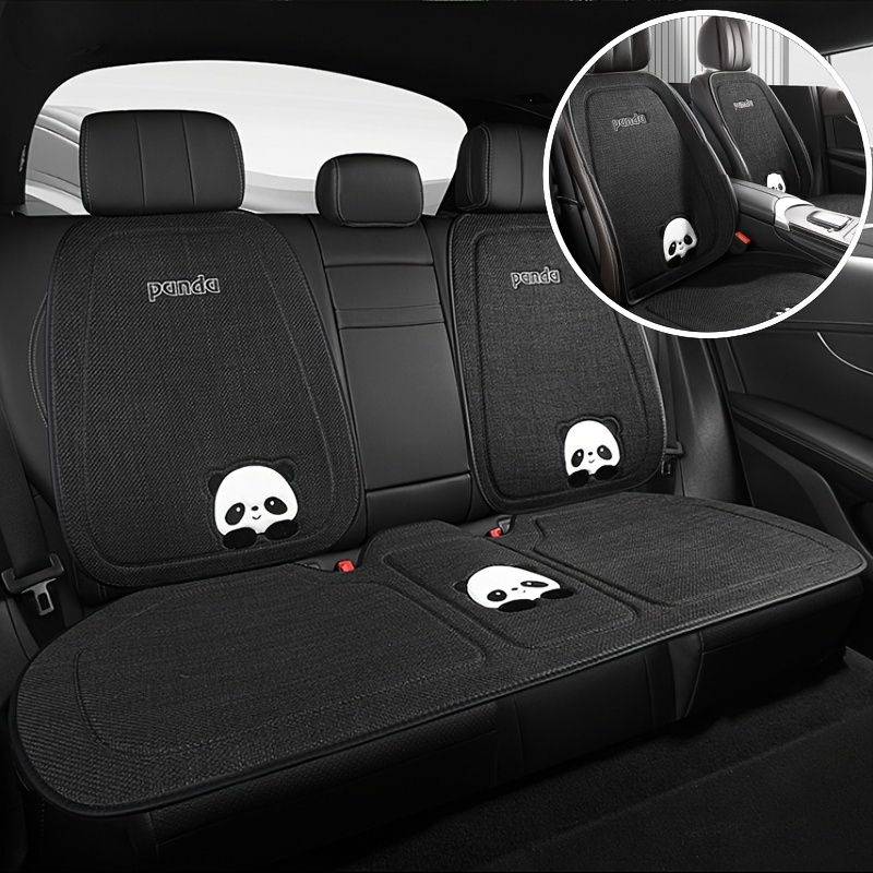 TEMU 5 Universal Cartoon Panda Car Seat Cushions, Breathable For 5 Seats, Skin-friendly Touch, Anti-slip And Wear-resistant, Suitable For , Easy To