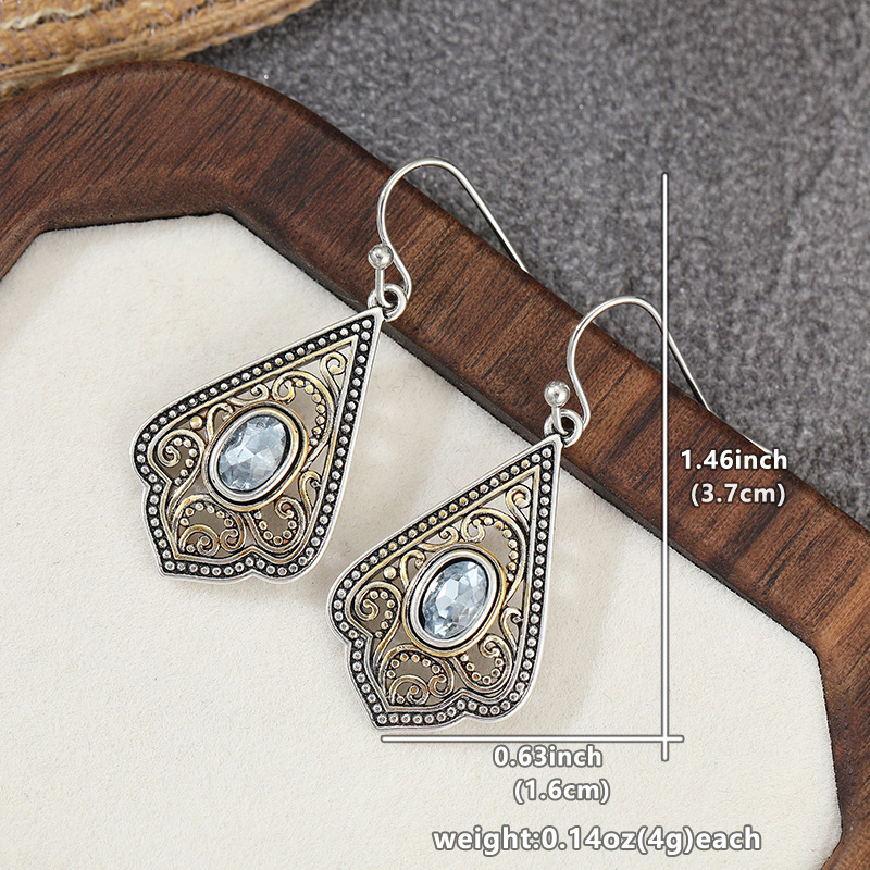 Women's Vintage Two-Tone Hollow Pattern Earrings