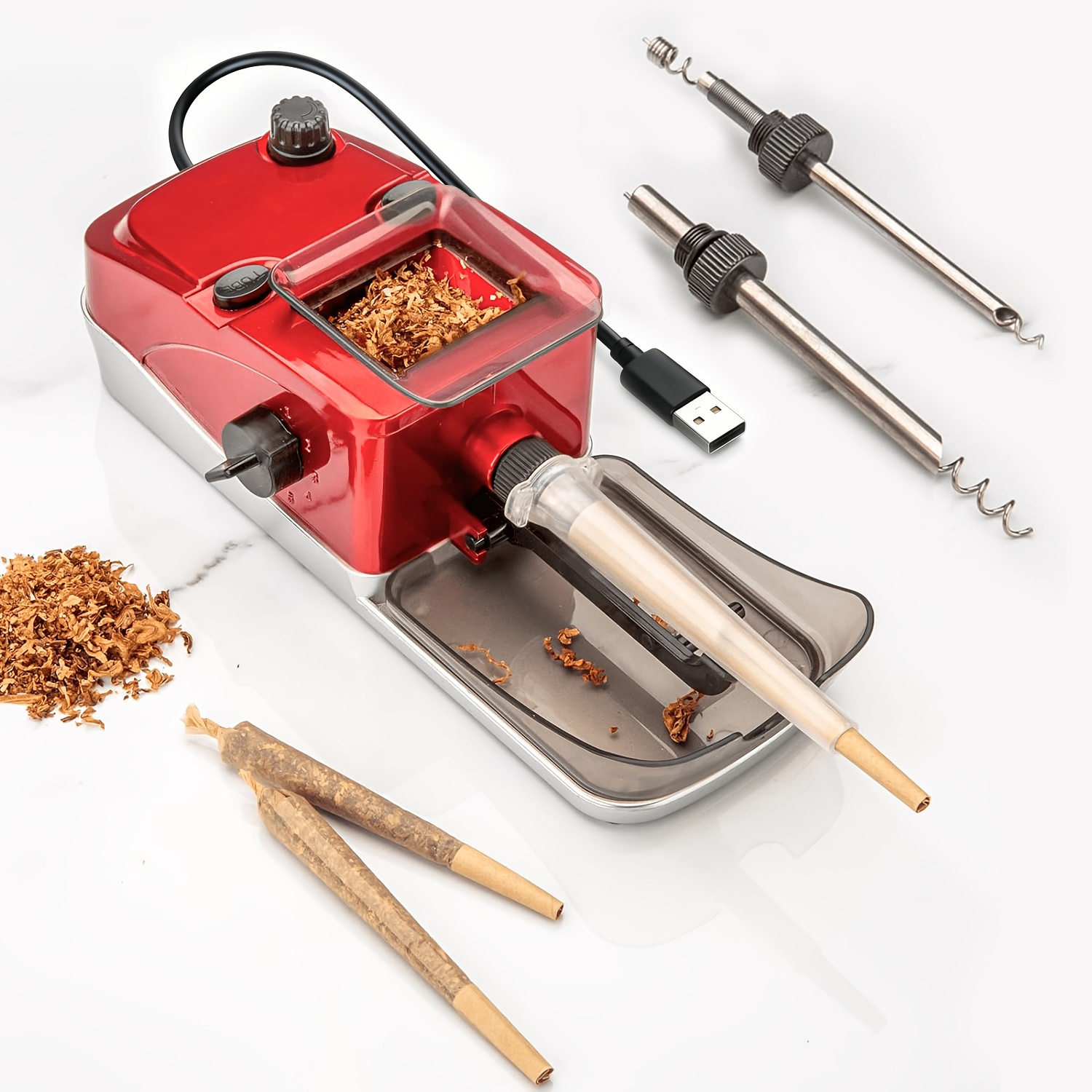 cigarette loader Rolling Machine, Electric Pre Roll Machine, Automatic Preroll Cone Filler Roller Packer with Pre Rolled Holder Case, Grinder, Filling Maker : Health & Household T2 100 mm Cigarette Injector