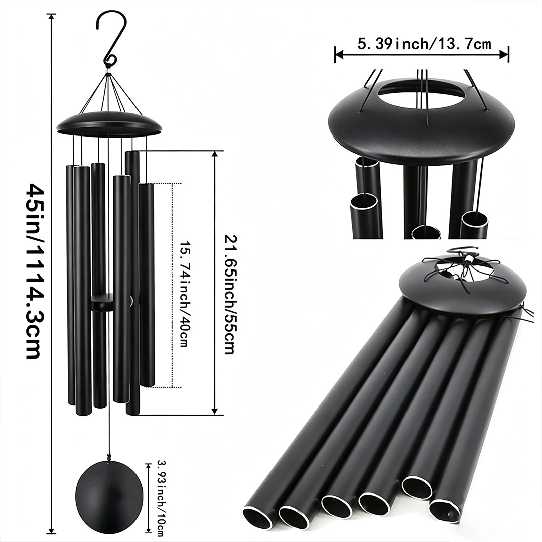 TEMU 45-inch Extra-large Outdoor Deep-tone Wind Chime - A Soothing Outdoor Wind Chime, Unique For Outdoor Use, Perfect For Outdoor And Indoor Spaces,