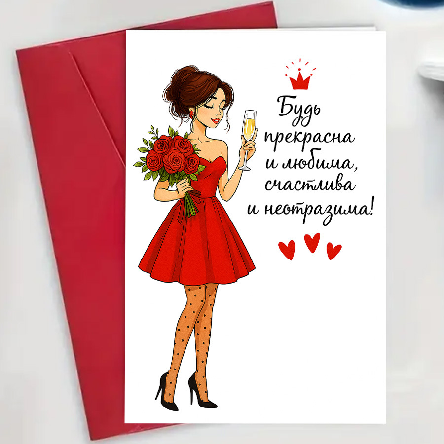 Birthday Card With Bouquet-"happy Birthday" Greeting In For Celebrations, Parties And Special Occasions, Birthday Party Decoration