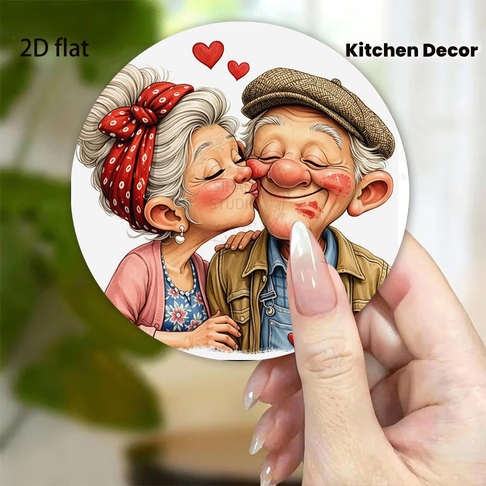 Cute Cartoon Couple Acrylic Refrigerator Magnet Decoration Valentine's Day Gift Office Message Sticker Stereo Fridge Magnet Couple Gift Lovely Magnet
