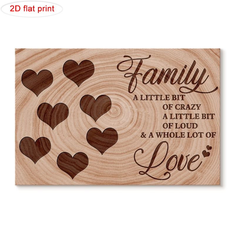 TEMU 2d Flat, 1pc Custom Name For Family Of Crazy - Personalized Customized Canvas - Gift For Family - Includes Frames