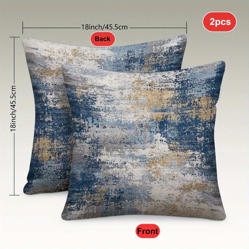 1pc 2pcs 4pcs multi size blue gray   old printed decorative pillowcase soft polyester   style with invisible zipper machine washable suitable for living room and bedroom home decoration excluding    