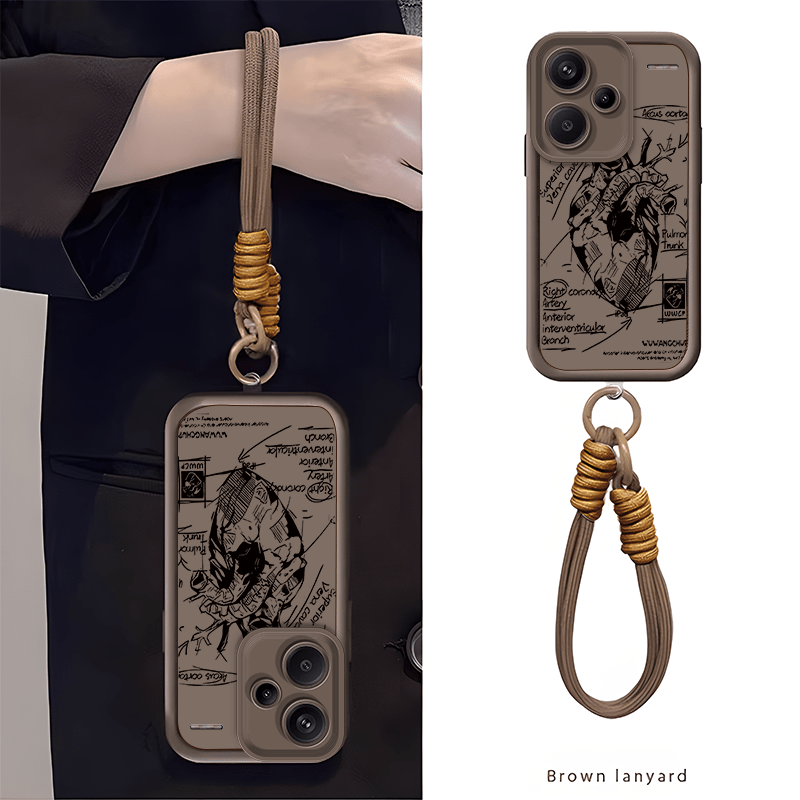 TEMU Funda para Xiaomi Redmi Note 13 Pro+ con cordón, diseño creativo y sencillo en marrón, para hombres y mujeres. Funda protectora -caída de TPU