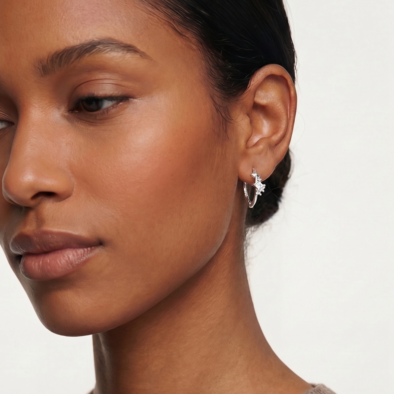 Women's 925 Silver Hypoallergenic Classic Hoop Earrings