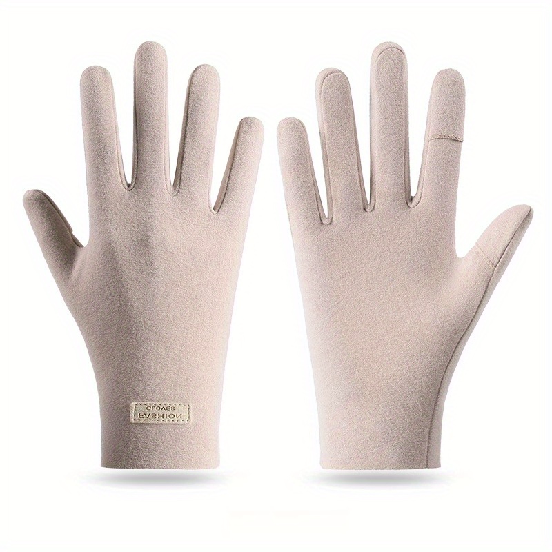 TEMU 1 Pair Of Autumn/winter Thickened Women's Split-finger Gloves, A Soft And Comfortable Solid- Item In Multiple Colors, An For Daily Wear And For