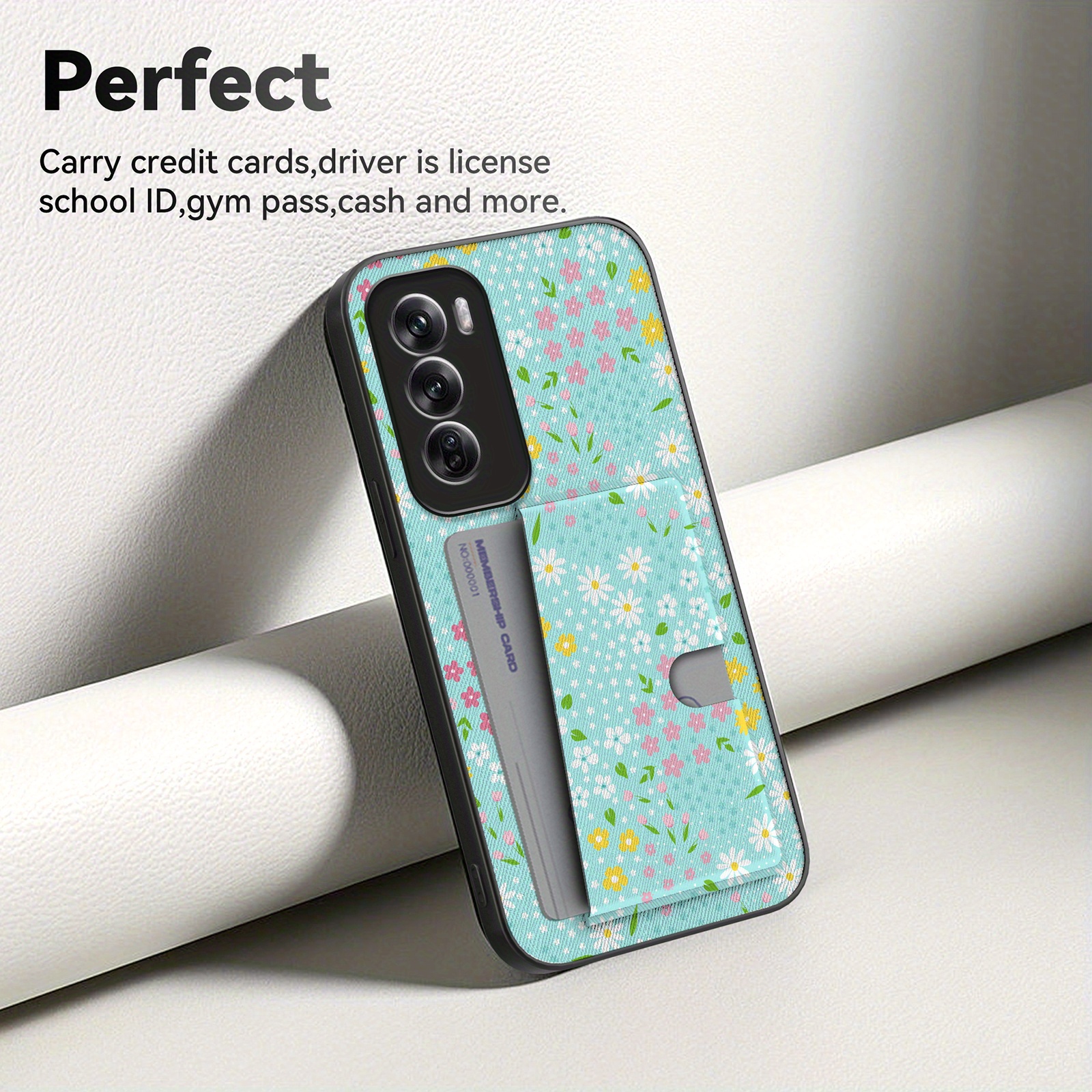 TEMU Phone Case: Suitable For Oppo Reno 13/reno 3/reno 4/reno 5/reno 6/reno 7/reno 8/reno 11/reno 12 Series, Coin Purse Cardholder Phone Case, Floral