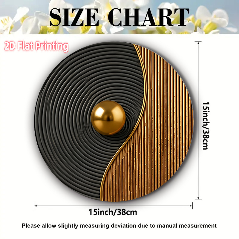 TEMU 2d Flat Printing Polyester Placemats - 4pcs Yin Orb Theme Design Round Placemats 15x15 Inches, Non-slip Heat Resistant Table Mats, Suitable For