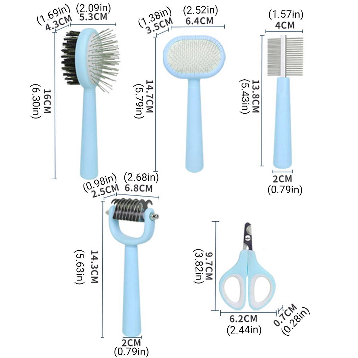 Essential Grooming Set for Small Pets Including a Comb, Brush, And Nail Clippers for Cats And Dogs