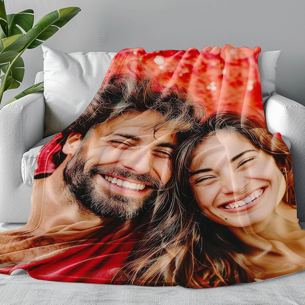 Custom Blanket with Picture, Personalized Throw