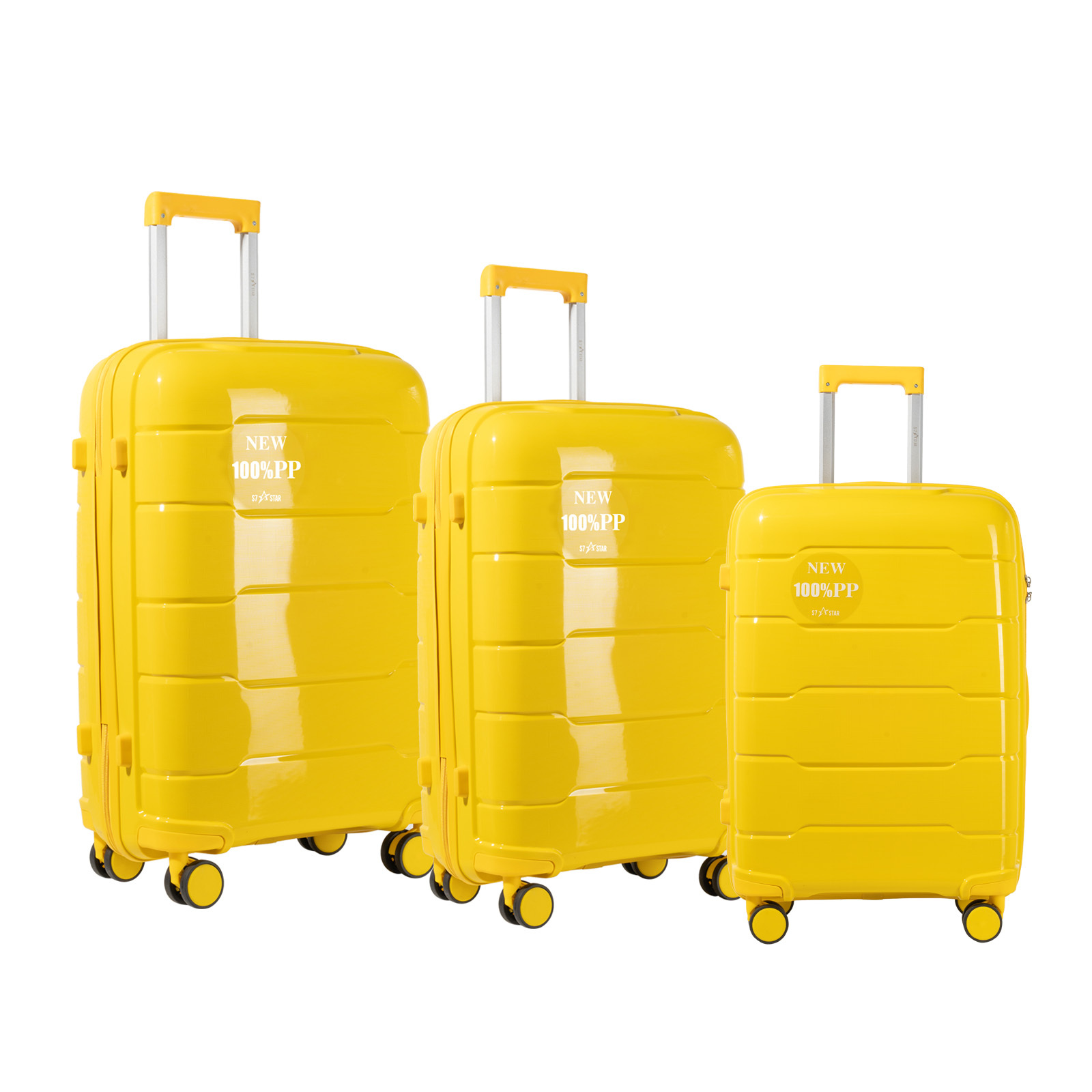 Anti-deform Luggage Set 3pcs 20/24/28in, 6 Colors, New 100% Pp Material With High Quality Zipper, Secure Combination Lock, Essential For Travelers