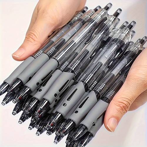 12pcs high capacity gel ink pen set 0 5mm fine point black ink 2 pens 10 refills ballpoint pens with a comfortable drying and smooth writing ideal for note taking and writing office and school supplies an