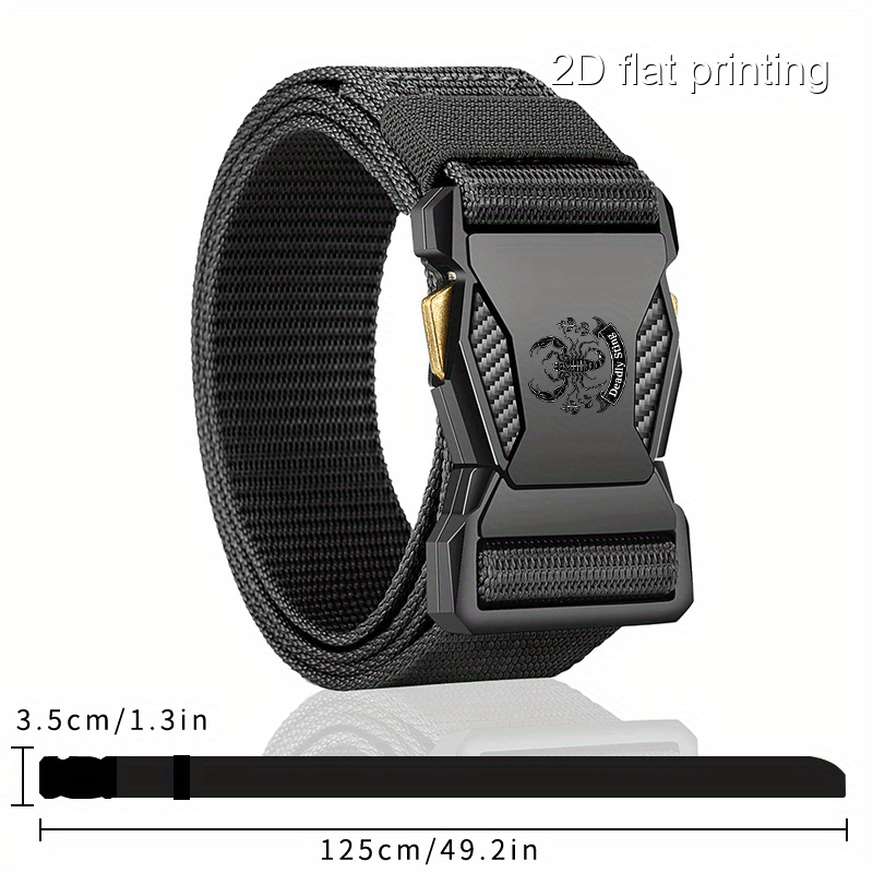 Men'S Scorpion Pattern Automatic Buckle Canvas Belt