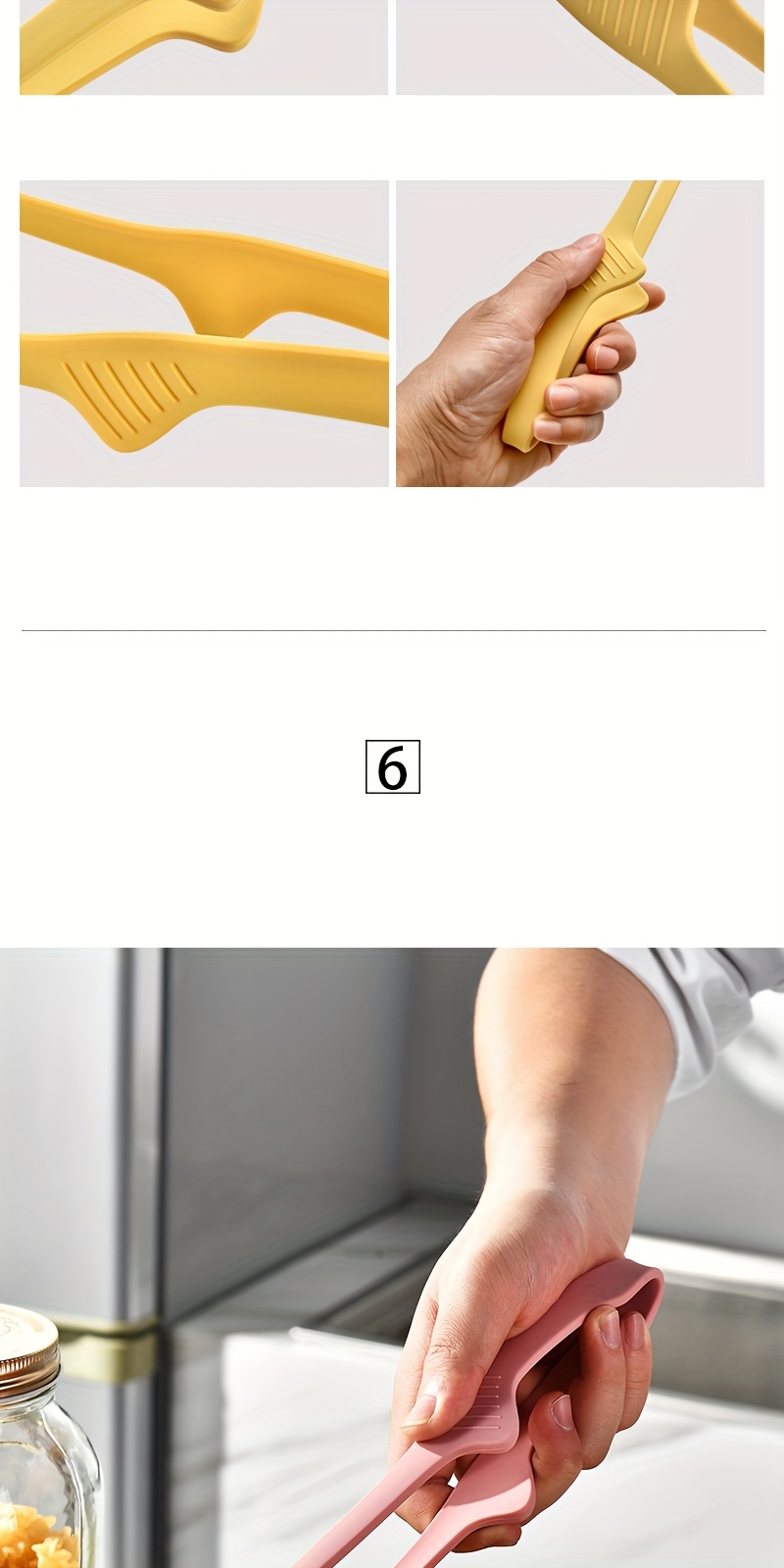 1pc multifunctional silicone non slip bbq food tongs bread tongs self standing tongs kitchen tools bbq accessories Product details 4