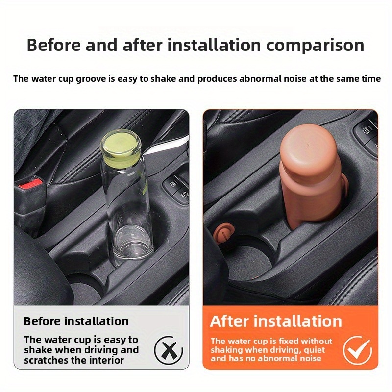Pleoos 6PCS Car Water Cup Holder Limiter, Silicone Elastic Flexible Non-Slip Drink Stopper, Universal Self-Adhesive Car Cup Holder Inserts Stabilizer Car Accessories Interior For Car Truck SUV