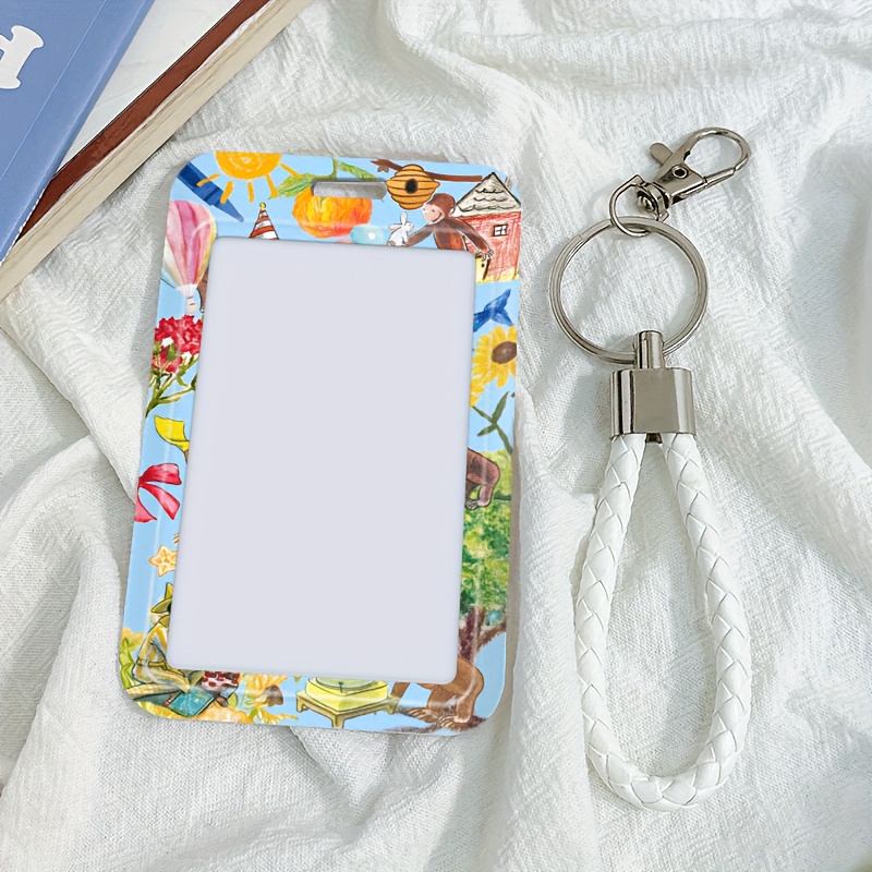 TEMU 2d Retractable/detachable Id Card Holder With Lanyard - Cute Monkey Design Plastic Badge Holder, Detachable Card Suitable For Office, Hospital,