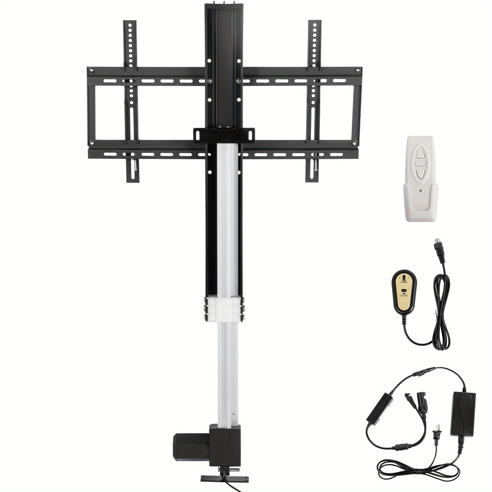 Happybuy Automated TV Lift, with a 31-inch Stroke for Screens up to 60 Inches, Adjustable Height from 42" to 73", Remote-Controlled, and Capable of Supporting 132 Pounds
