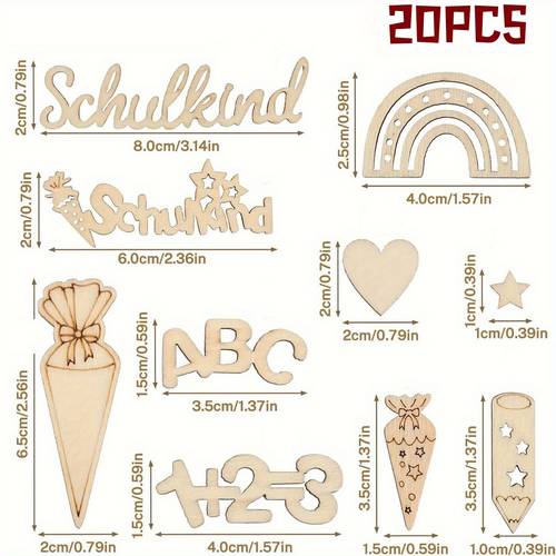 20pcs wooden party decorations suitable for back to school tabletop decor letters and classroom supplies school decor classroom ambiance blank wood no paint included party decorations supplies classroom decor neutral tone decor contemporary designs cutting back to school decor contemporary decor handcrafted decor decorative wood teachers supplies