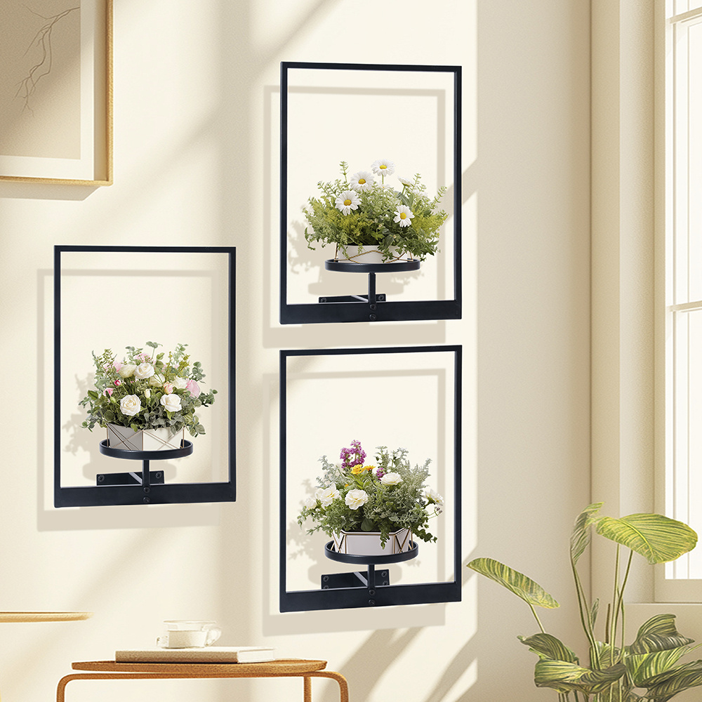 Plant standaard aan de muur gemonteerd, metalen woonkamer bloempot stand display stands voor art deco, indoor outdoor verticale bloempothouder, voor slaapkamer tuin hoek balkon patio woonkamer