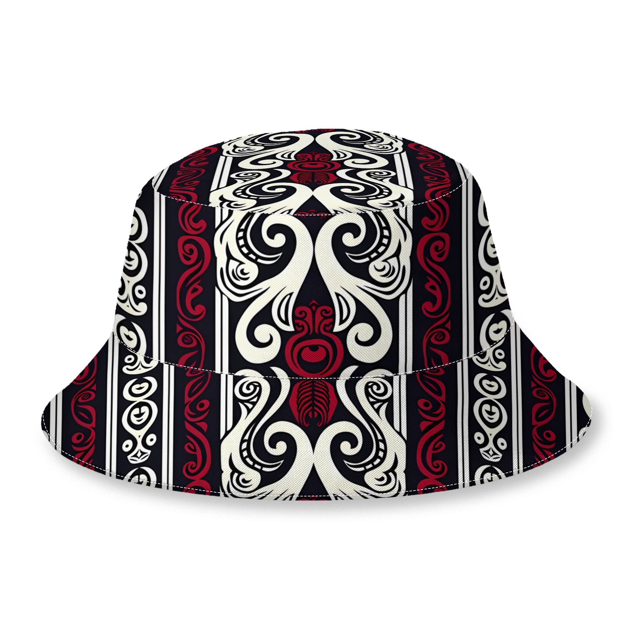 TEMU Maori Pattern Men's Novelty Bucket Hat Stylish Fun Support Hat, Printed Sun Hat Unisex Fisherman Hat Parties And Outdoor Activities