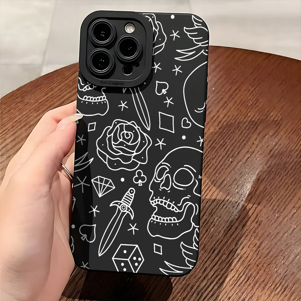 rose skeleton gothic aesthetic phone case 16 11 15 14 - Temu Germany
