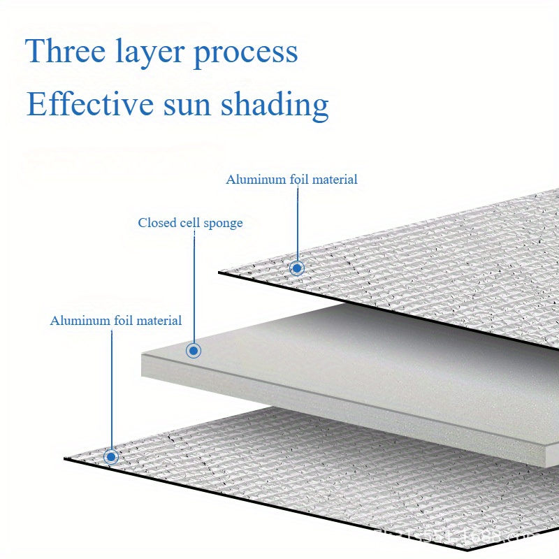 Window Sunscreen, Thermal Insulation and Shading Film to Protect Privacy, Convenient and Removable at Any Time, Sunscreen, No Punching Sun Room, Household Glass Sunscreen, Aluminum Film Shading