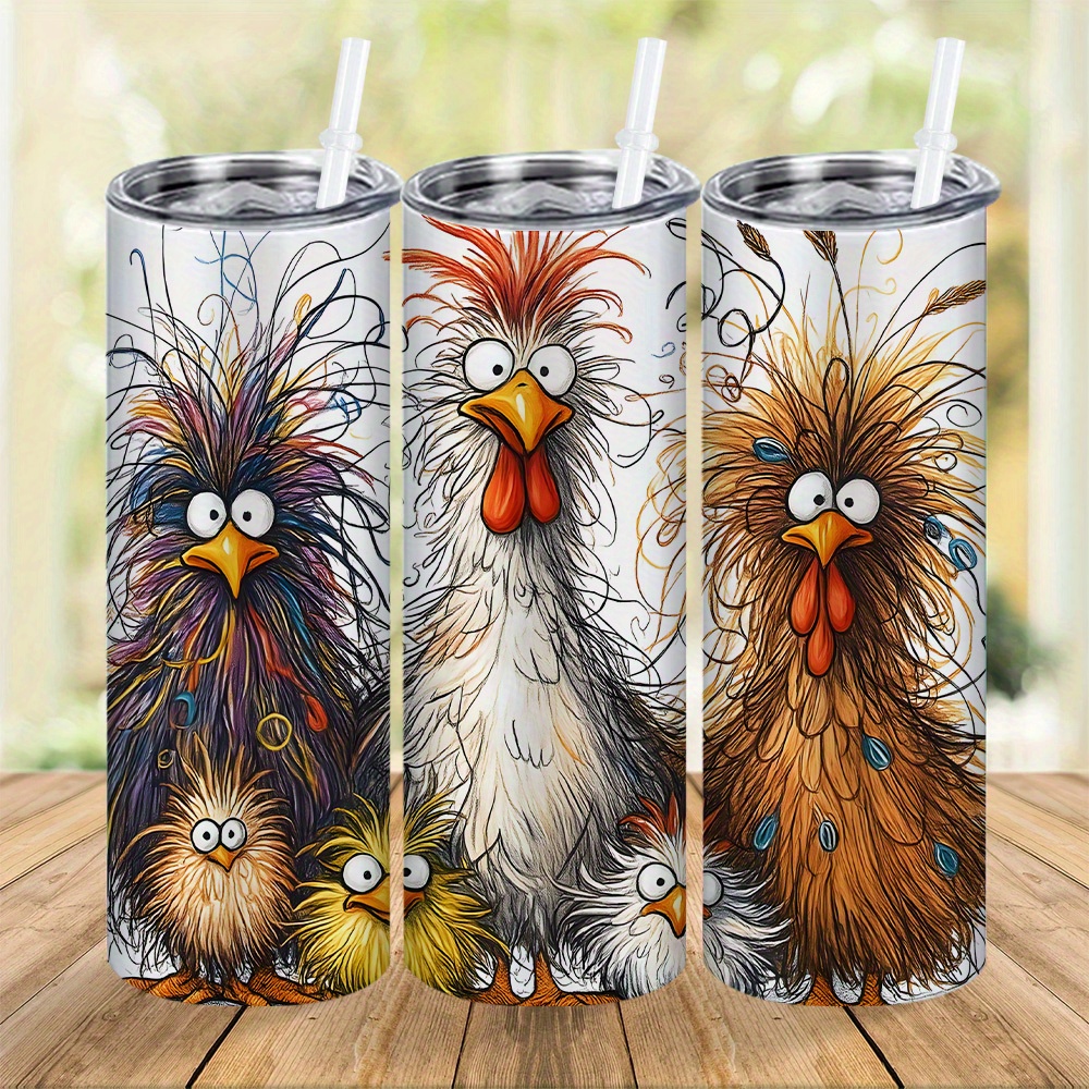 TEMU 1pc, 20oz 304 Stainless Steel Insulated Water Bottle, Glass Tumbler With Lid And Straw, Reusable Travel Mug, Coffee Mug For Birthday Gifts,