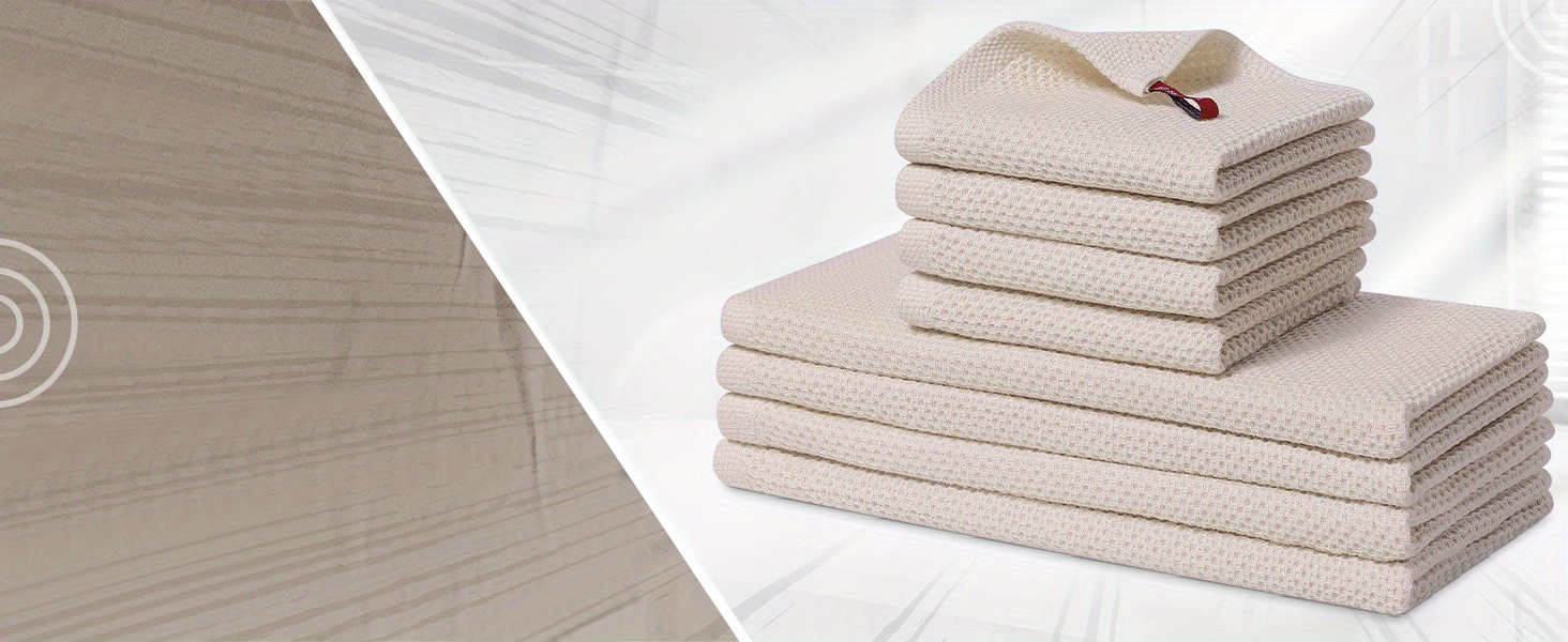 100% Cotton Dish Cloths for Washing Dishes, 8/10/12 Pack Soft Absorbent Kitchen Towels And Dishcloths Sets, Quick Drying Dish Rags 30.48X30.48 cm And 33.02 X 71.12 cm