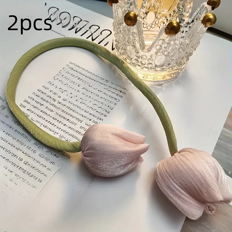 2pcs Elegant Tulip Curtain Tiebacks, Classic Living Room Or Bedroom Home Decor, Tulip Decoration