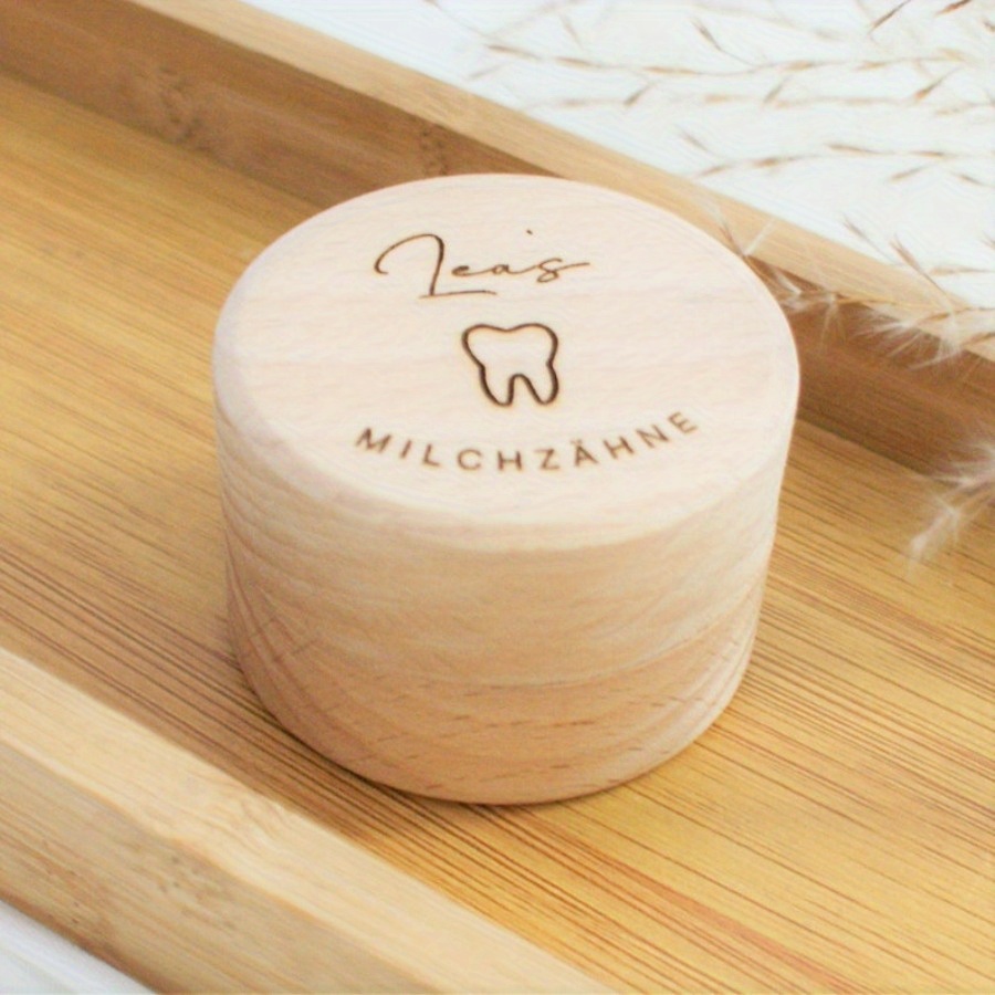 1pc personalized engraved wooden box for     cord and milktooth keepsake 3pcs details 0