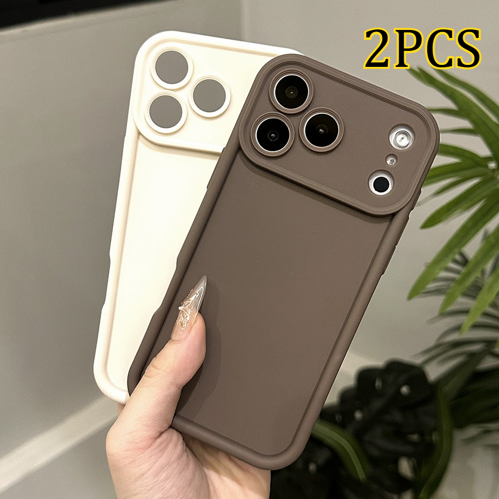 TEMU Phone Case - Set Of 2, New Model 17 Series Phone Cases, Soft White And Coffee Gradient Cases, Suitable For Iphone 17 / Iphone 17 Pro / Iphone 17